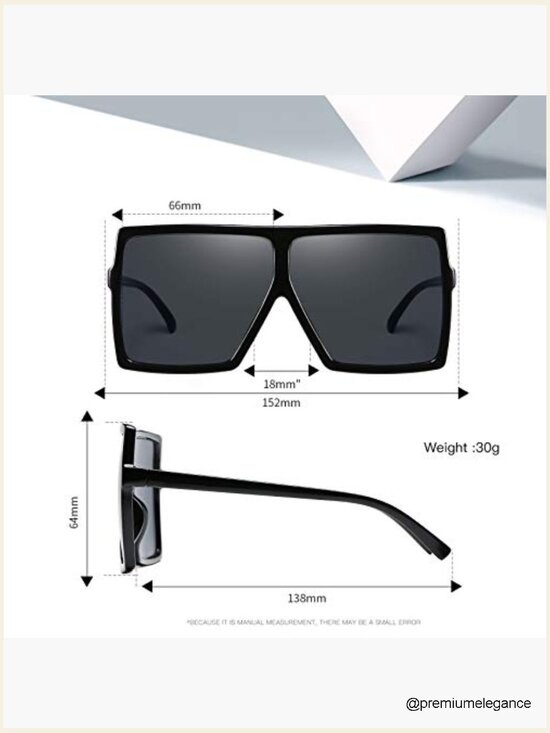 3 Pack Large Frame Retro Square Sunglasses UV400 Protection Unisex